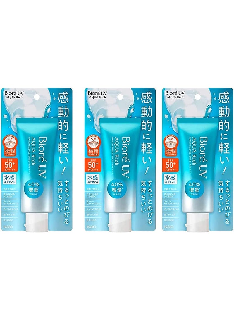 Biore UV Aqua Rich Watery Essence SPF50+ Pack of 3 - Image 1